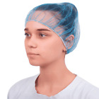 Blue Nylon Hair Nets 24 . Pack of 100 Disposable Hairnets Caps with Elastic Edge