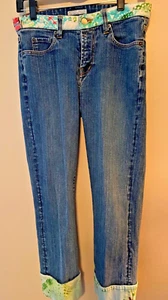 Alberto Makali Floral Trim Blue Jean Skinny 30 Inch Waist - Picture 1 of 9