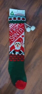 vintage nos woolworth's 23" christmas stocking with santa fast free shipping - Picture 1 of 1