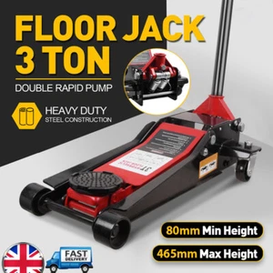 3T Hydraulic Floor Trolley Jack Low Profile Dual Pump Quick Lifting Garage Tool - Picture 1 of 13