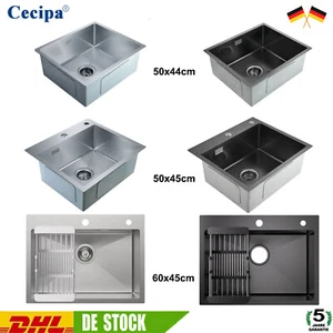 Fregadero empotrado de acero inoxidable Fregadero de cocina Fregadero con juego de desagüe Fregadero Sifon - Imagen 1 de 87