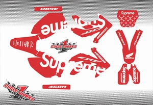 HONDA CRF450 05-08 SEMI CUSTOM GRAPHICS KIT Decals Supreme - Picture 1 of 3