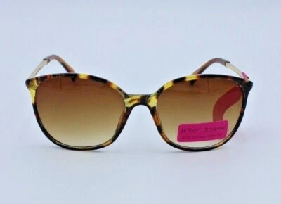 Gafas de sol Betsey Johnson marrón y dorado con caparazón de tortuga para mujer 100 % UV 53199FBJ201 Foto 1 de 4