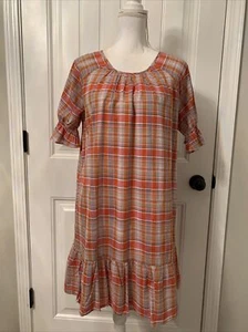 Neu Madewell kariertes Popover-Minikleid mit Rüschenärmeln Multi Gr. S AO279 - Bild 1 von 10