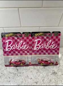 2024 HOT WHEELS PREMIUM POP CULTURE BARBIE 65TH CORVETTE C8.R LOT OF 2 - Picture 1 of 4