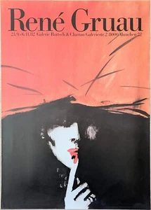 Poster Plakat - René Gruau - Galerie Bartsch & Charian - München 1982 - Bild 1 von 1
