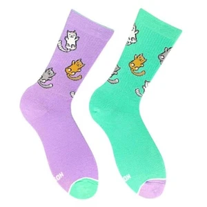 Calze Gattino Menta e Lavanda | Calze Eleganti Cotone | Regalo Divertente per Uomo/Donna - Foto 1 di 2