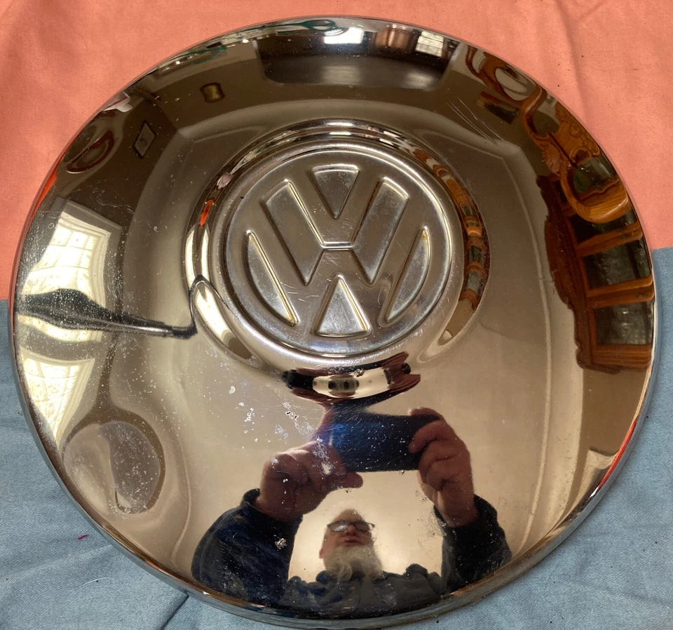  Tapacubos tapacubos para plato perro rueda Volkswagen Super Beetle cromo 1970 1971 1972 Foto 1 de 4
