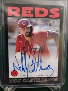 2021 Topps Series 2 Nick Castellanos Cincinnati Reds SP 1986 Black Auto#047/199 - Picture 1 of 4