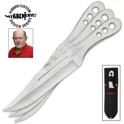 Gil Hibben 3 Pc Throwing Knife Set Triple Knives 5mm Full Tang GH5106 9.75" OA - Image 1 of 4