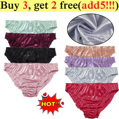 Ladies Sexy Satin Silky Briefs Panties Women Lingerie Underwear Knickers S-XL - Image 1 of 4