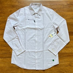 $80 Nueva Camisa de Vestir De Colección Calvin Klein Refinada Hombres M 15-15.5 Rayas Sin Arrugas - Imagen 1 de 15
