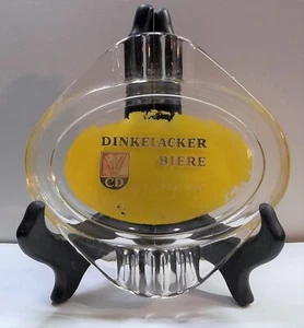 Cenicero de cerveza vintage Dinkelacker/vaso alemán vajilla de bar cerveza Aus Stuffgart - Imagen 1 de 4