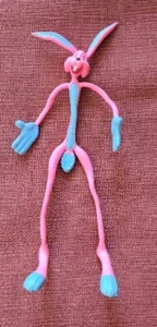 Vintage Easter Unlimited rosa & blau Hase Kaninchen biegsam beweglich Spielzeug 11" groß - Bild 1 von 6