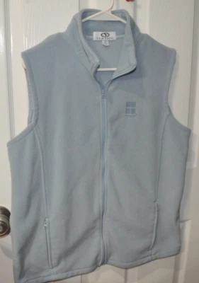 Women's Vantage Fleece Zipper Vest Baby Blue Size Large Tessco Logo - Image 1 of 4