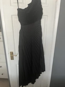 Black AX Paris One Shoulder Cut Out Side Midaxi Dress Size 10 - Picture 1 of 5