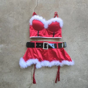 Vintage Y2k Tarea SANTA Velour LOGO HUT ROCK BH Rock SET 34B/S Dessous  - Bild 1 von 5