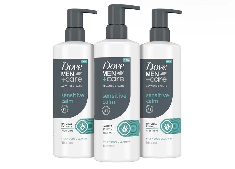 Dove Men+Care Sensitive Calm Face & Body Cleanser with Aloe Vera - 3 Pack  - Image 1 of 4