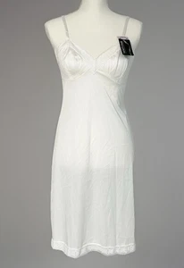 Vanity Fair Spitzen-Slip 34 Brustumfang 22 Zoll ab Taille weiß intim neu mit Etikett Rosette - Bild 1 von 9