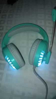 Gaming Over-Ear Headset with Attached Boom Microphone and LED, In-Line Controls - Image 1 of 3
