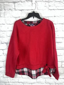 Izod Damen Preppy Casual rot kariertes Sweatshirt Gr. XXL  - Bild 1 von 9