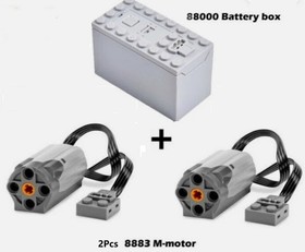88000 Battery Box + 2pcs 8883 M-motor Electric Train For LEGO toy parts
