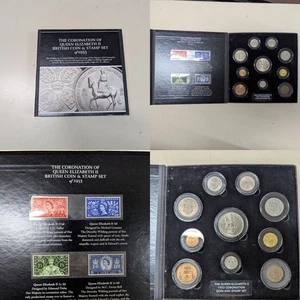 Great Britain: 1953 QEII Coronation Coin & Stamp Set in Presentation Case - Bild 1 von 6