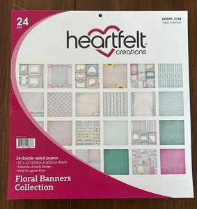 Heartfelt Creations Floral Banners Collection 24 pk 12 x 12 Paper Pad - Picture 1 of 3