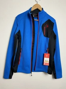 Spyder Jacket Mens Sz S Blue Black Red Bandit Full Zip Strike Jacket NWT - Picture 1 of 12