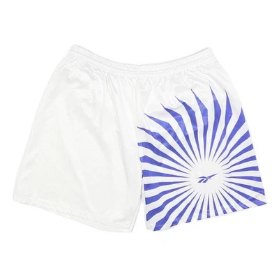 REEBOK Mens Shorts White Blue Sunburst Print M W28 Sports Casual Activewear - Image 1 of 4