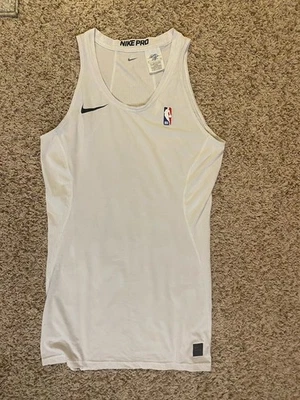 Nike NBA Authentic Compression Pro Tank Top White Team Player Issued XLT 880804 - Image 1 of 4