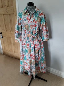 Beautiful Zara Floral Midi Shirt Dress  Size L UK 12/14.Excellent Condition - Picture 1 of 7