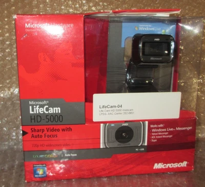 MICROSOFT LIFECAM HD-5000 HD WEBCAM CAMERA Sharp Video w/ Auto Focus Model 1415 - Image 1 of 3