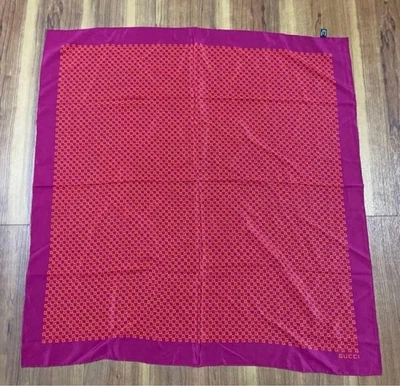 GUCCI Bufanda Cuadrada Hecha en Italia 100% Seda, 84cm, Estado Usado de Japón Foto 1 de 4