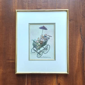 Muñecas Bob Holloway en cochecito de colección impresión artística enmarcada niñas niños oso de peluche - Imagen 1 de 11