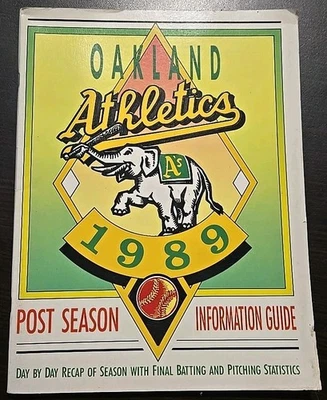 Oakland Athletics 1989 Postemporada Media Guide Campeones de la Serie Mundial Foto 1 de 2