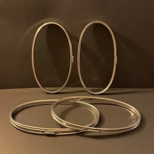 Lot of 4 Vintage Metal Spring Tension Oval Embroidery Hoop Cork Lined 9 x 5" Set - Picture 1 of 6