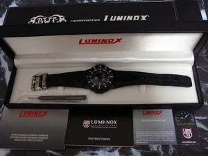 BWL Bill Wall Leather x Luminox Black Leather Silver 925 Limited Edition Watch - Picture 1 of 10
