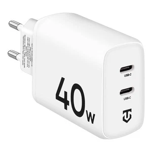 Tactical Caricabatterie Fast Dual Usb-c 40w White Per Htc Desire 20 Pro 20+ - Foto 1 di 5