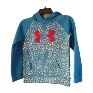 Under Armour Blue Cold Gear Loose Pullover Hoodie Sweatshirt Boys Size Medium - Picture 1 of 4