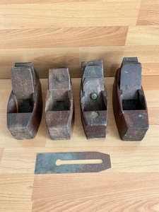 Antique Small Coffin Planes x 4 - Ideal For Restoration Project - Picture 1 of 10