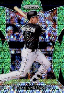 2019 Panini Prizm Prizms Lime Green Donut Circles #190 Brian Anderson /199