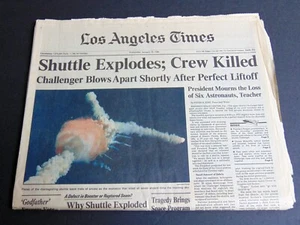 LA Times - Challenger Shuttle Explodes; Crew Killed - January  29, 1986 - Picture 1 of 6