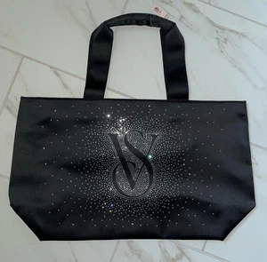 Victoria's Secret Shine Tote Bag Black Diamante NEW W/ TAG - Picture 1 of 4