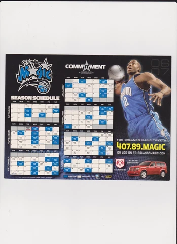 Orlando Magic NBA - Magnetic Game Calendar - 2006/07 Season - Dwight Howard Cover