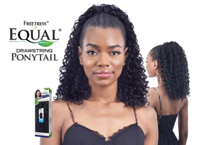 SHAKE N GO VÍA LÁCTEA FREETRESS CORDÓN COLA DE CABALLO CHICA QUE GOGO ESTILO RIZADO Foto 1 de 2