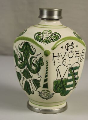 B5/ Ulmer Keramik Flasche + Zinnmontur -Chursächsisches Wappen 1618 + Engel /345 • 32.91€