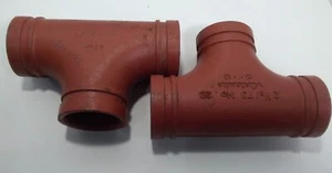 Lot of Two Victaulic 2 1/2 inch / 73 No. 20 Grooved Pipe Tee - Picture 1 of 9
