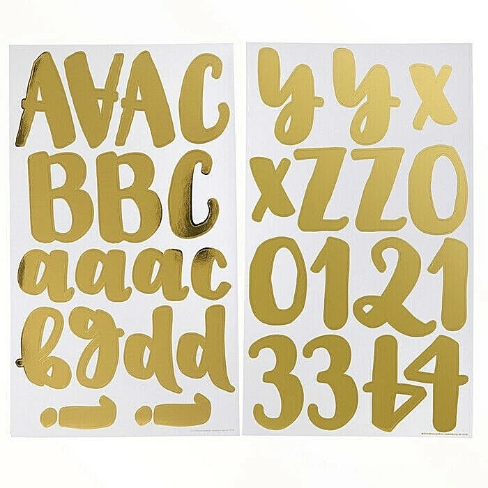 RENEWING MINDS Gold Foil 3" Handwritten Alphabet Stickers - 134pcs  - Image 1 of 2