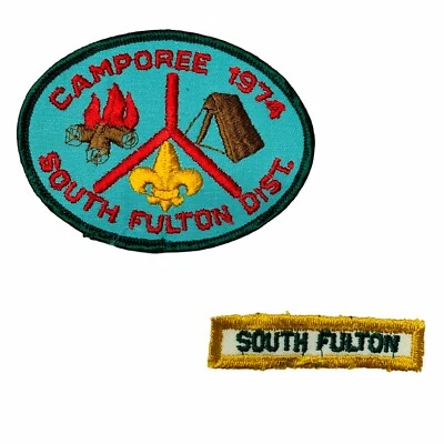 BSA 1974 South Fulton District Camporee Boys Scout Patch and South Fulton Patch - Image 1 of 2